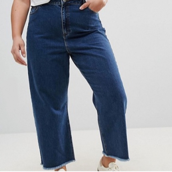ASOS Curve Denim - ASOS | Two Toned High Waisted Wide Legged Gaucho Jeans
